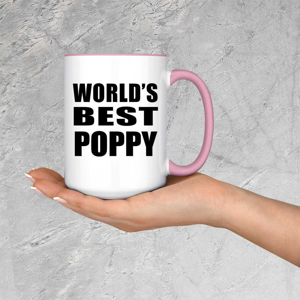 World's Best Poppy - 15oz Accent Mug Pink