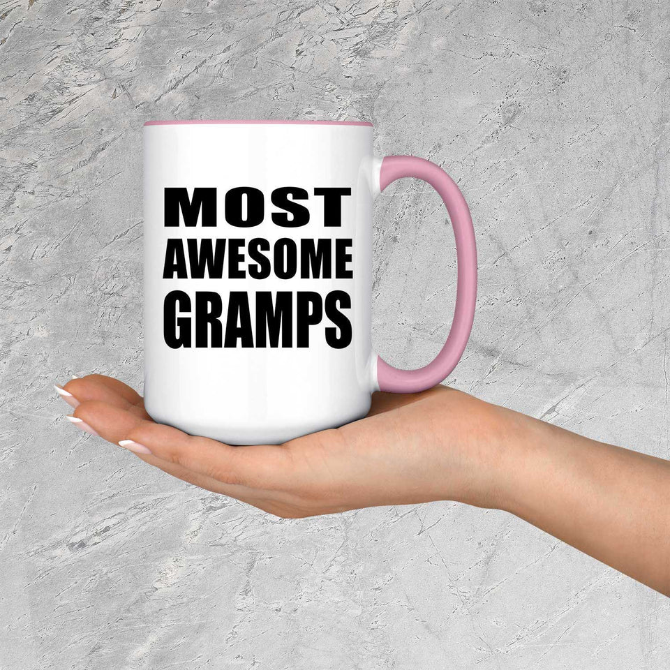 Most Awesome Gramps - 15oz Accent Mug Pink