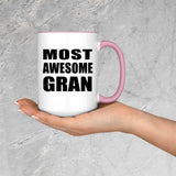 Most Awesome Gran - 15oz Accent Mug Pink