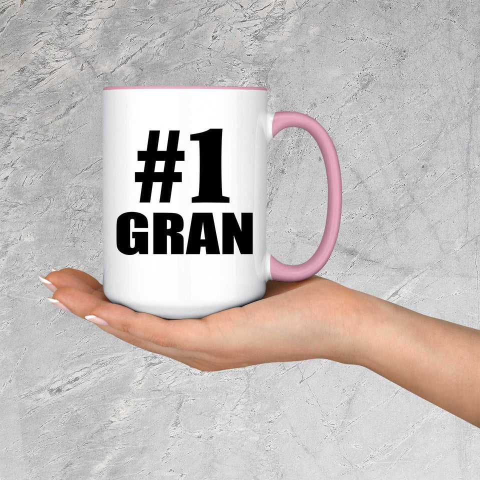 Number One #1 Gran - 15oz Accent Mug Pink
