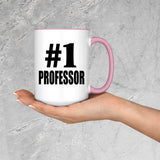 Number One #1 Professor - 15oz Accent Mug Pink