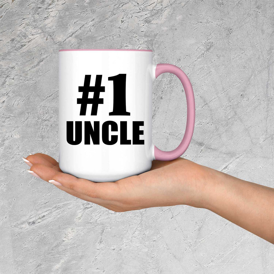 Number One #1 Uncle - 15oz Accent Mug Pink