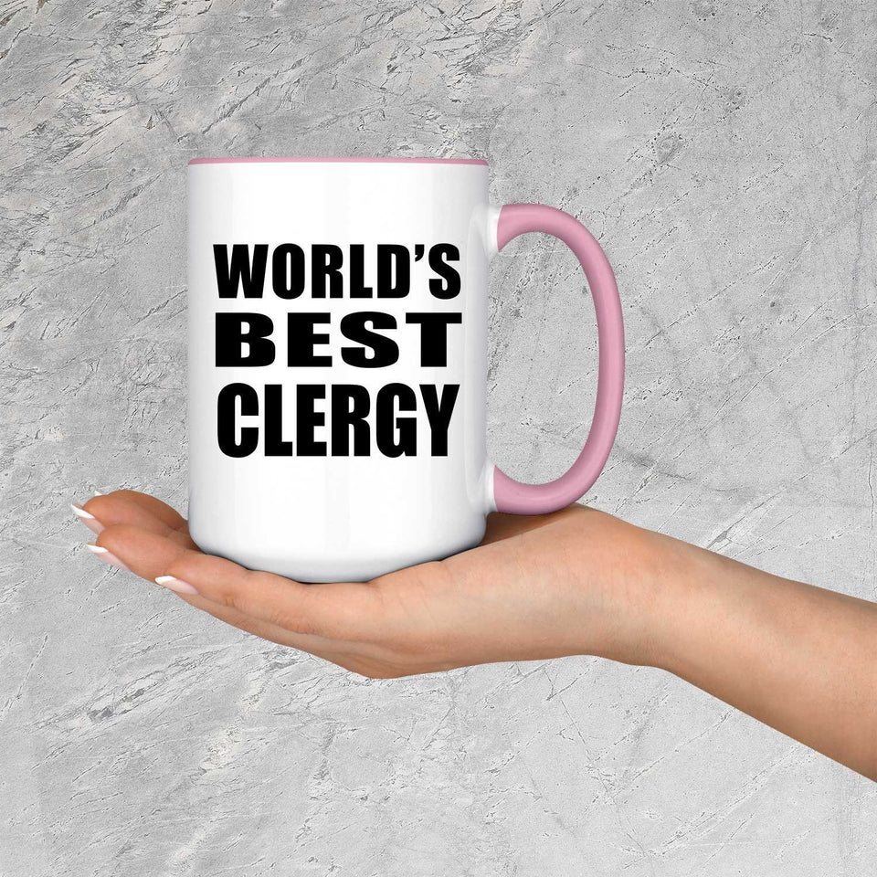 World's Best Clergy - 15oz Accent Mug Pink