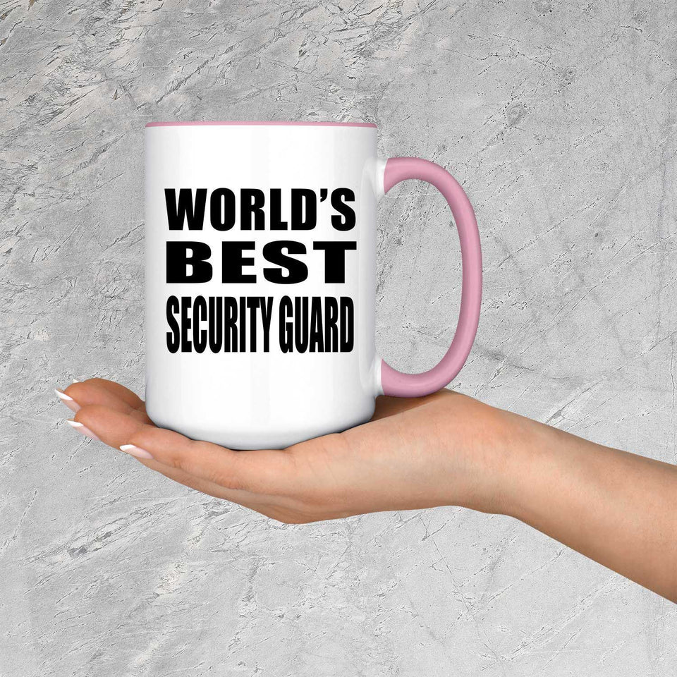 World's Best Security Guard - 15oz Accent Mug Pink