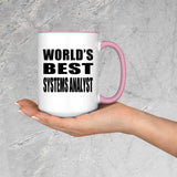 World's Best Systems Analyst - 15oz Accent Mug Pink