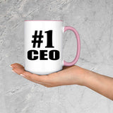Number One #1 CEO - 15oz Accent Mug Pink