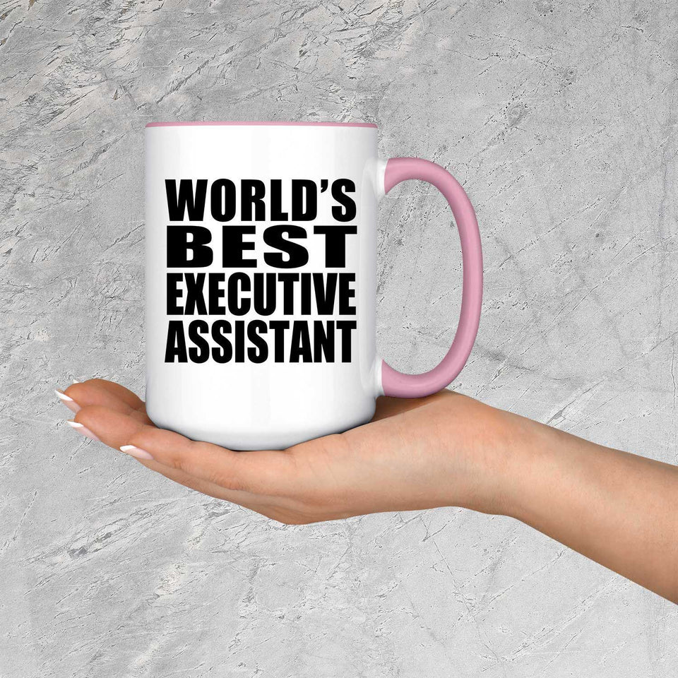 World's Best Executive Assistant - 15oz Accent Mug Pink