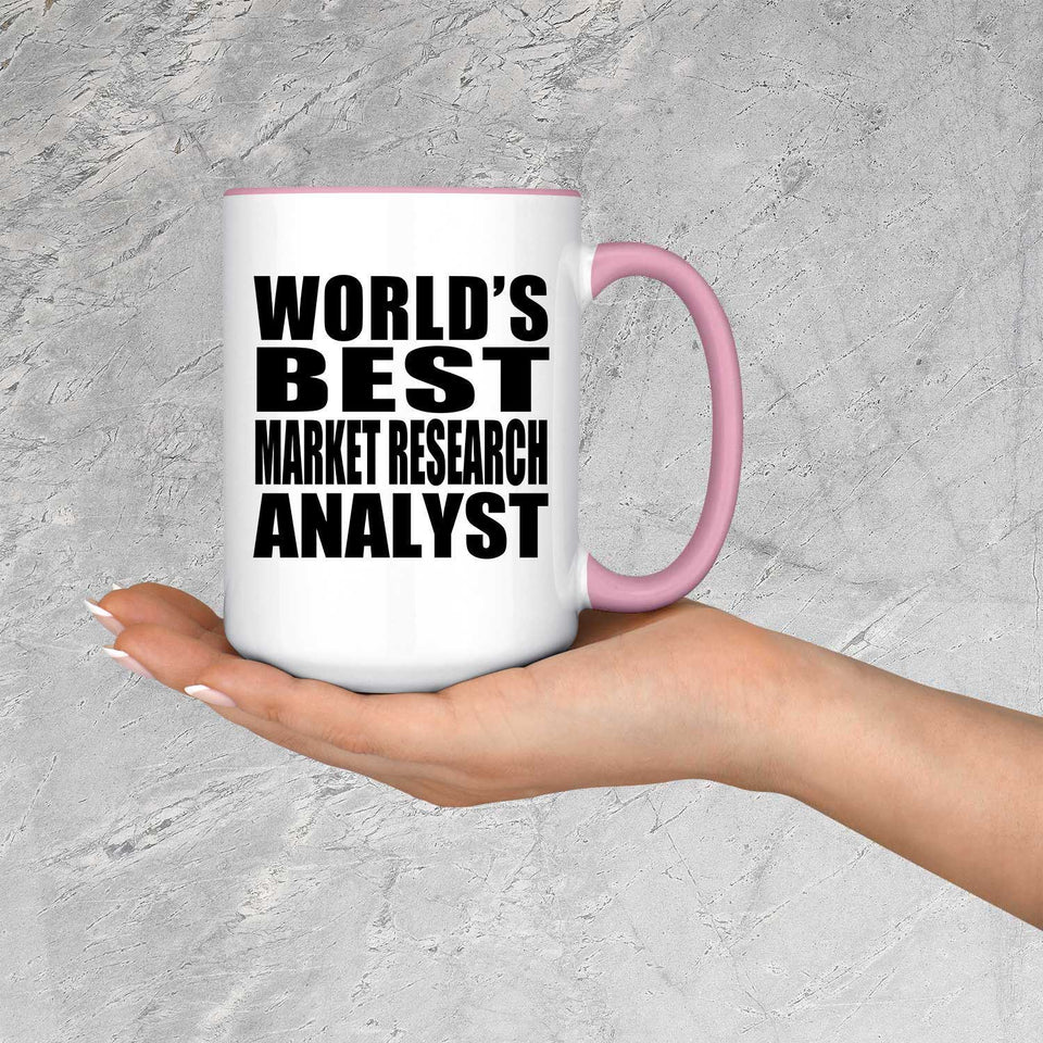 World's Best Market Research Analyst - 15oz Accent Mug Pink