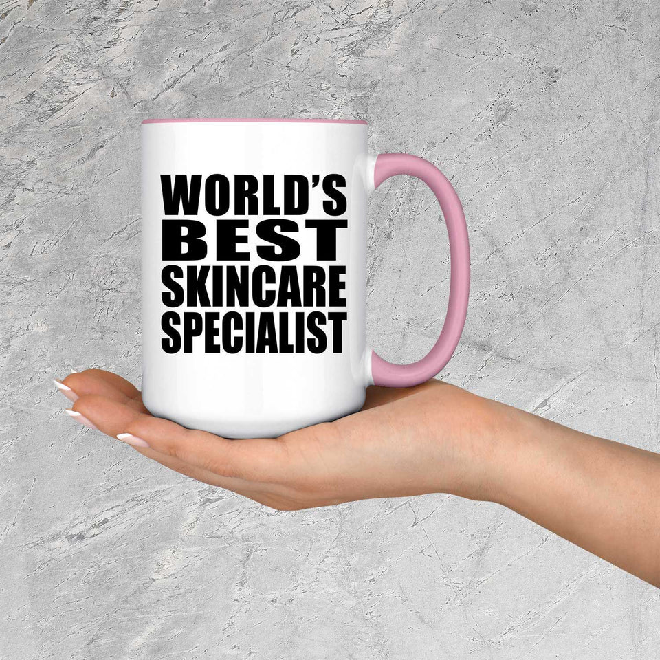 World's Best Skincare Specialist - 15oz Accent Mug Pink