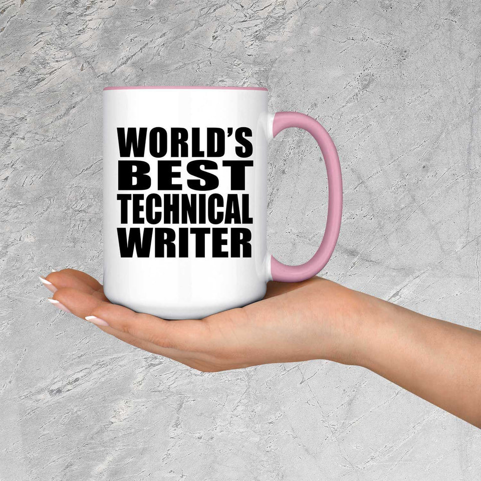 World's Best Technical Writer - 15oz Accent Mug Pink