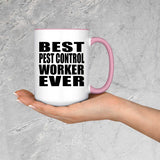 Best Pest Control Worker Ever - 15oz Accent Mug Pink