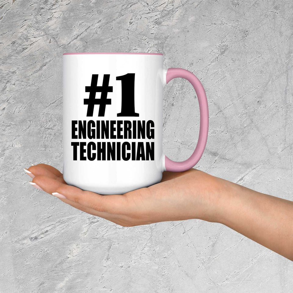 Number One #1 Engineering Technician - 15oz Accent Mug Pink