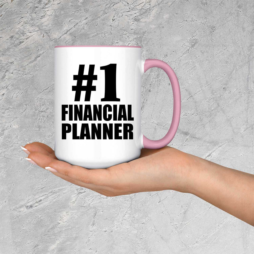 Number One #1 Financial Planner - 15oz Accent Mug Pink
