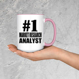 Number One #1 Market Research Analyst - 15oz Accent Mug Pink