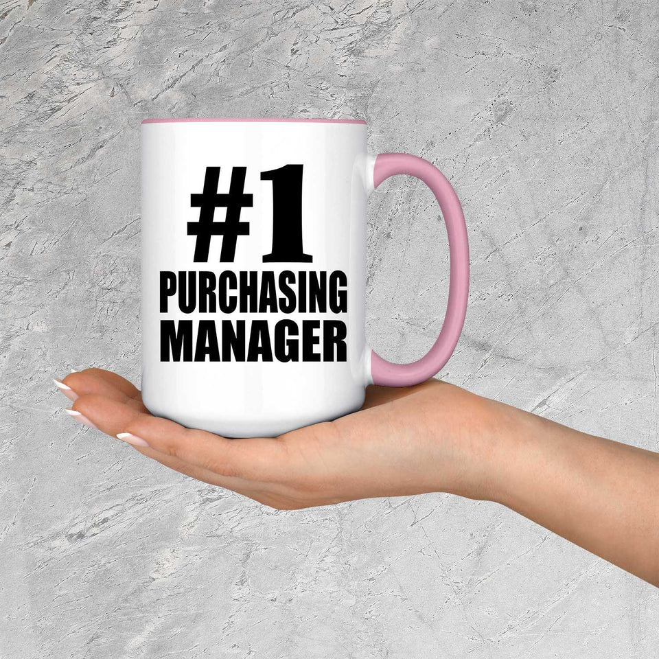 Number One #1 Purchasing Manager - 15oz Accent Mug Pink