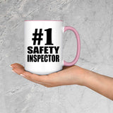 Number One #1 Safety Inspector - 15oz Accent Mug Pink