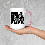 Coolest Electrical Technician Ever - 15oz Accent Mug Pink