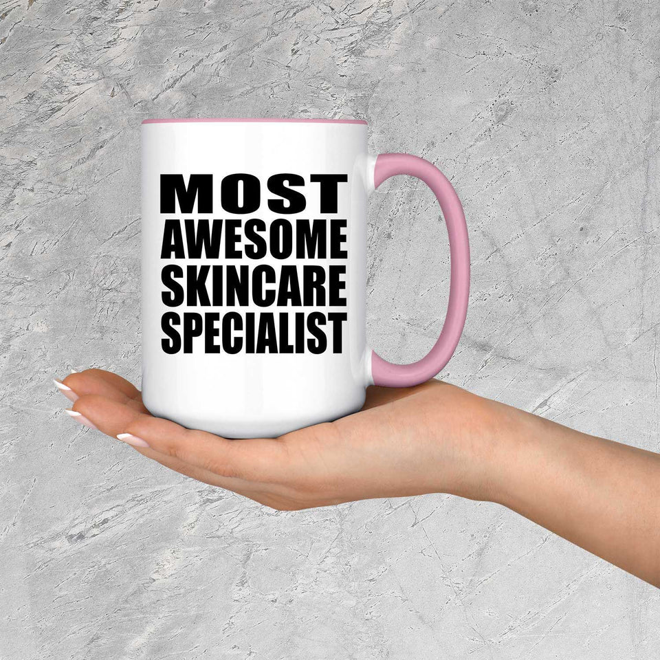 Most Awesome Skincare Specialist - 15oz Accent Mug Pink