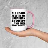 All I Care About Is My Ukrainian Levkoy - 15oz Accent Mug Pink