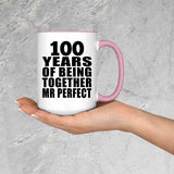 100th Anniversary 100 Years Of Being Mr Perfect - 15oz Accent Mug Pink