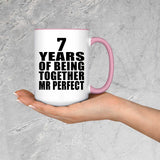 7th Anniversary 7 Years Of Being Mr Perfect - 15oz Accent Mug Pink