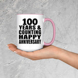 Happy 100th Anniversary 100 Years & Counting - 15oz Accent Mug Pink