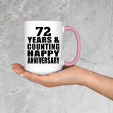 Happy 72nd Anniversary 72 Years & Counting - 15oz Accent Mug Pink