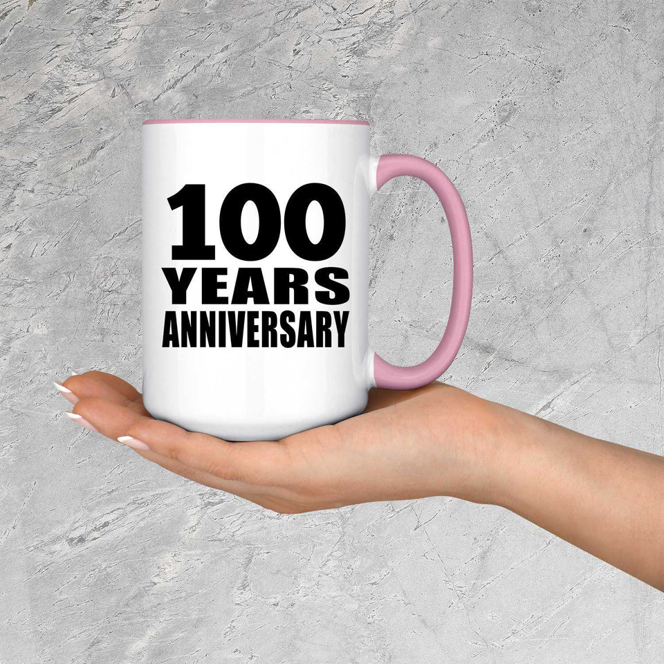 100th Anniversary 100 Years Anniversary - 15oz Accent Mug Pink