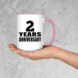 2nd Anniversary 2 Years Anniversary - 15oz Accent Mug Pink