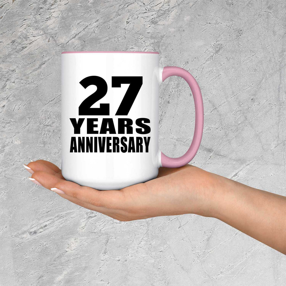 27th Anniversary 27 Years Anniversary - 15oz Accent Mug Pink
