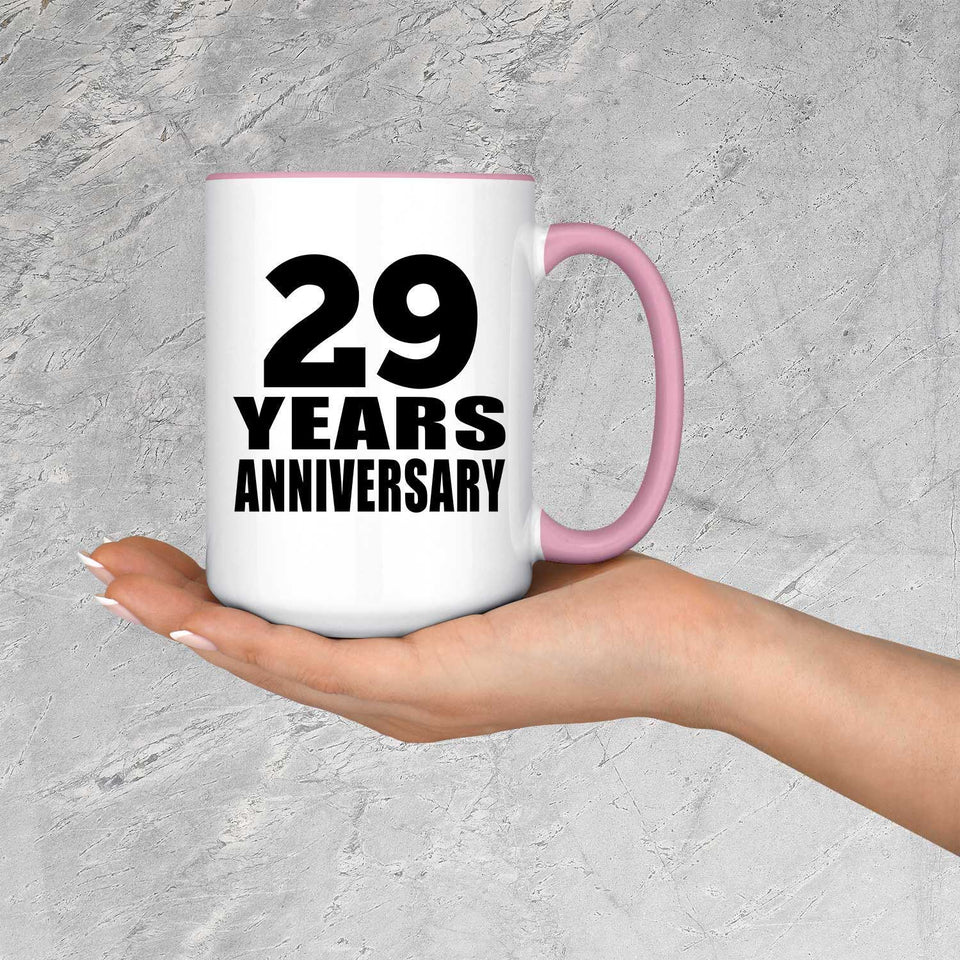 29th Anniversary 29 Years Anniversary - 15oz Accent Mug Pink