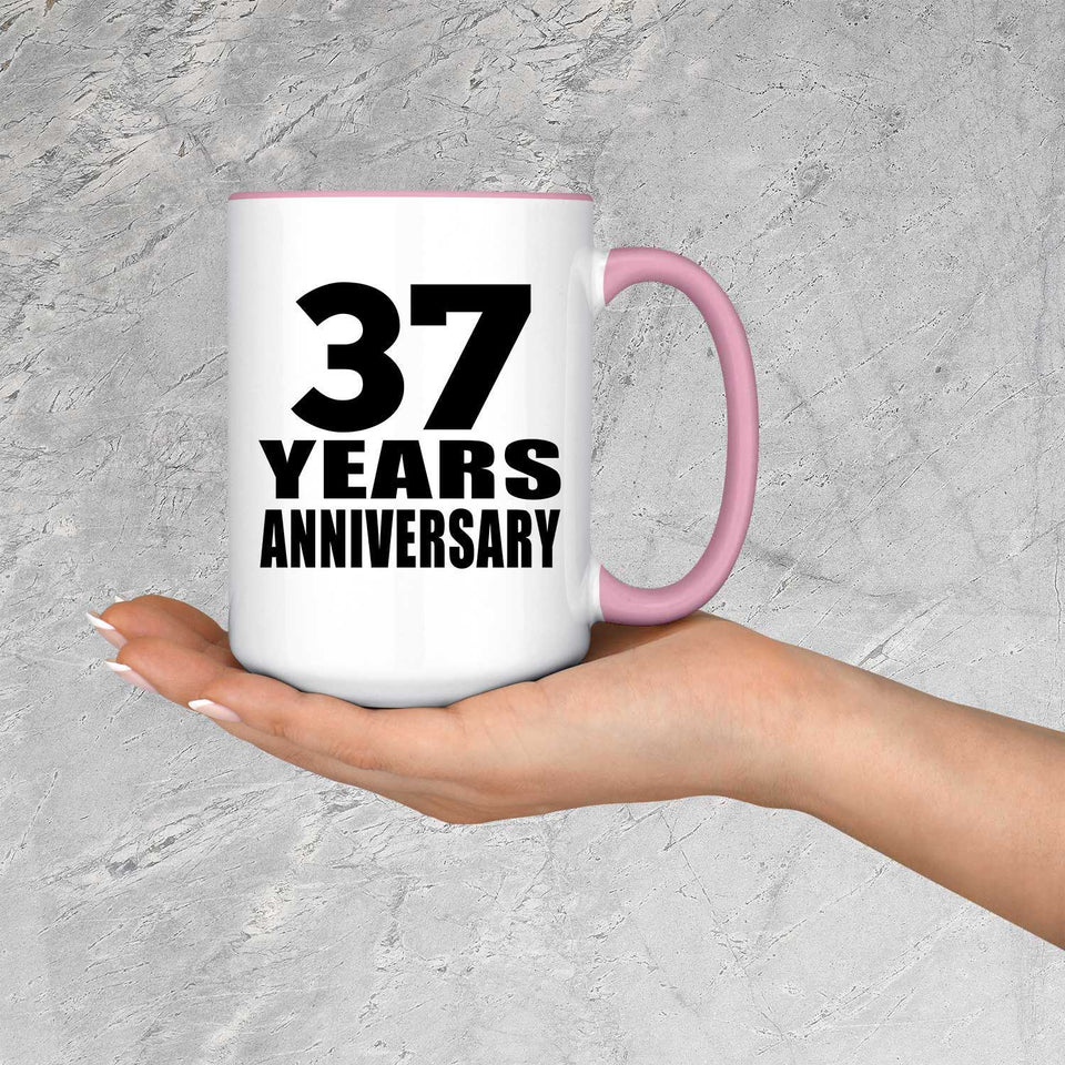 37th Anniversary 37 Years Anniversary - 15oz Accent Mug Pink