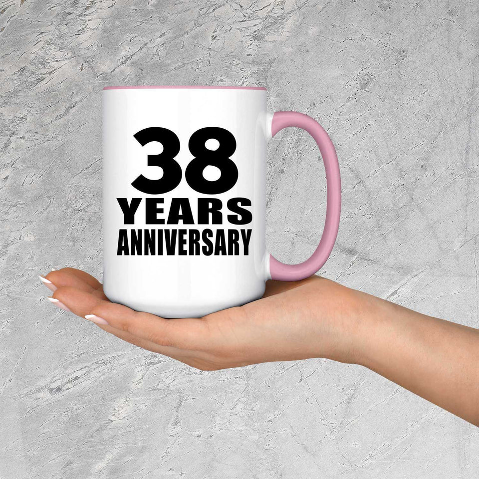 38th Anniversary 38 Years Anniversary - 15oz Accent Mug Pink