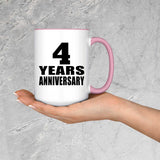4th Anniversary 4 Years Anniversary - 15oz Accent Mug Pink