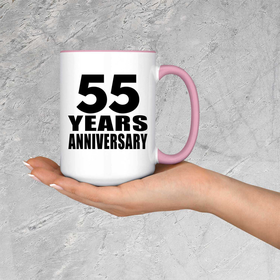 55th Anniversary 55 Years Anniversary - 15oz Accent Mug Pink