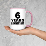 6th Anniversary 6 Years Anniversary - 15oz Accent Mug Pink