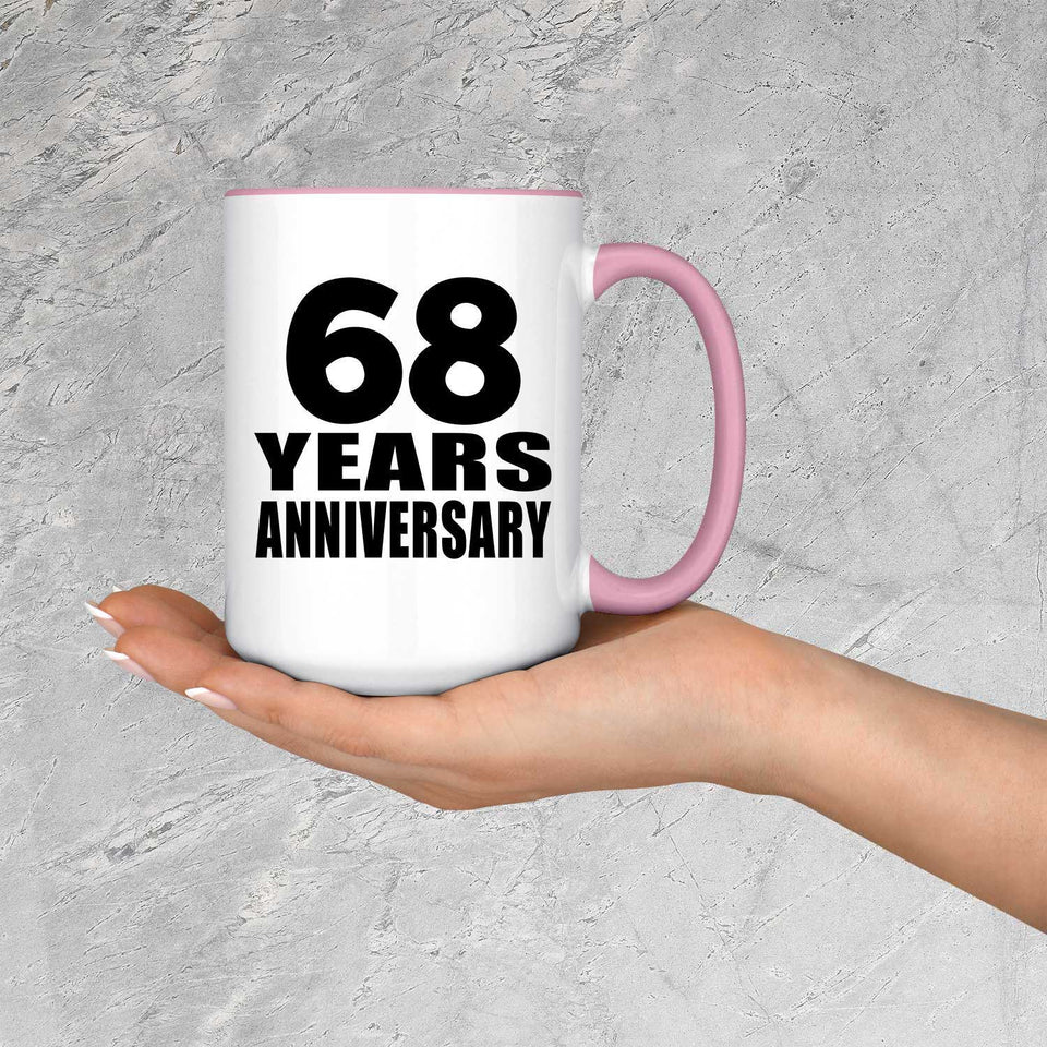 68th Anniversary 68 Years Anniversary - 15oz Accent Mug Pink