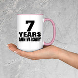 7th Anniversary 7 Years Anniversary - 15oz Accent Mug Pink