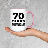 70th Anniversary 70 Years Anniversary - 15oz Accent Mug Pink
