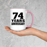 74th Anniversary 74 Years Anniversary - 15oz Accent Mug Pink