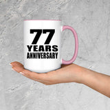 77th Anniversary 77 Years Anniversary - 15oz Accent Mug Pink