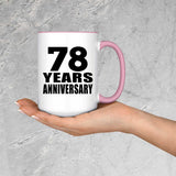78th Anniversary 78 Years Anniversary - 15oz Accent Mug Pink