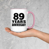 89th Anniversary 89 Years Anniversary - 15oz Accent Mug Pink