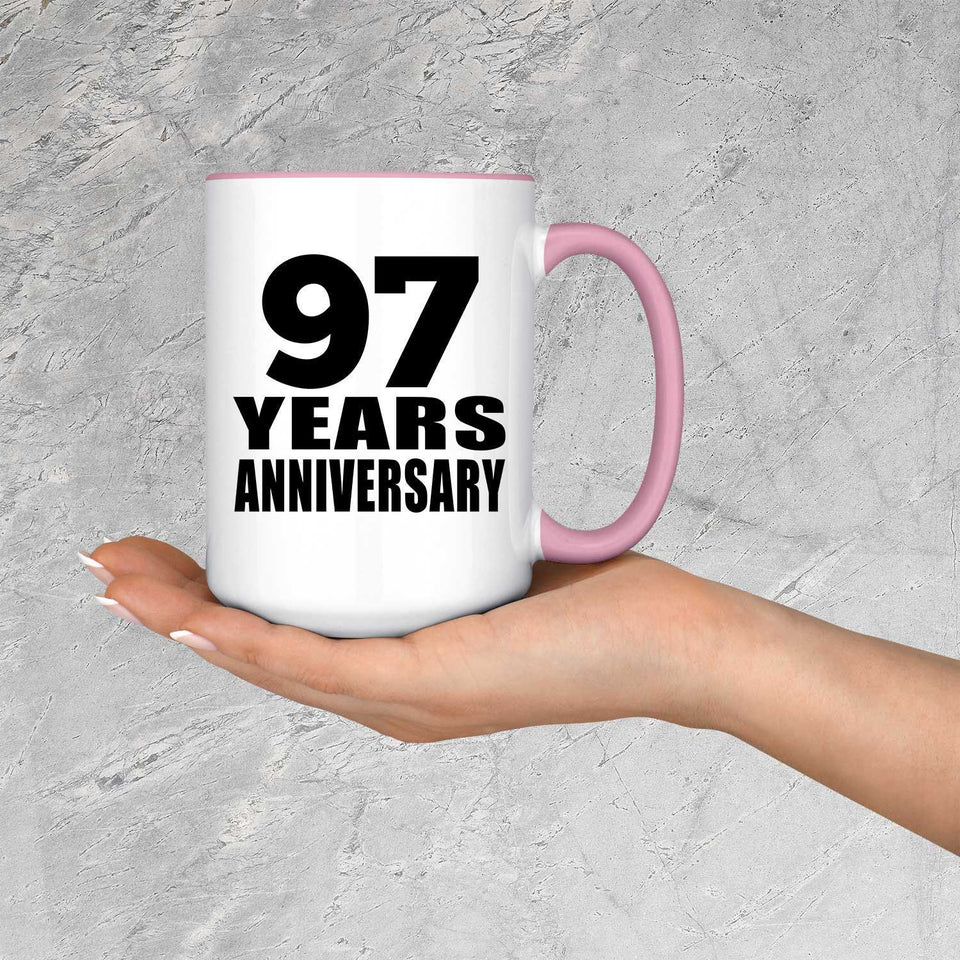 97th Anniversary 97 Years Anniversary - 15oz Accent Mug Pink