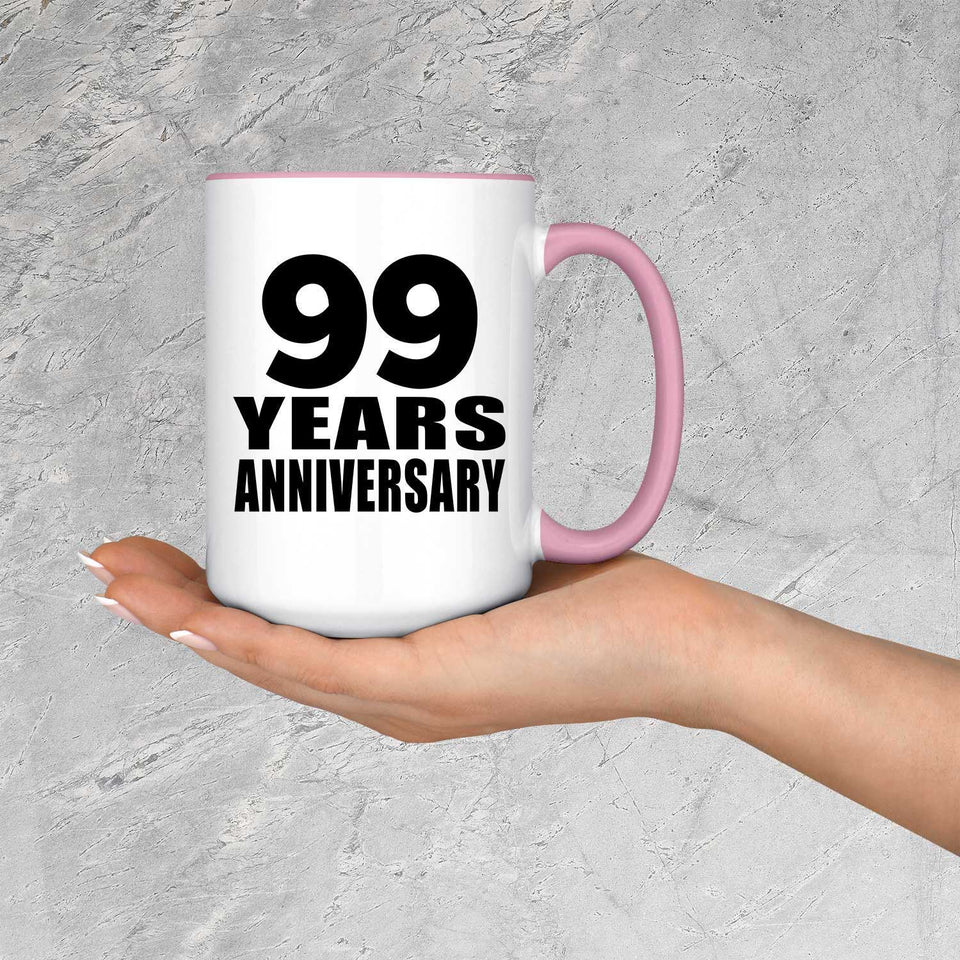 99th Anniversary 99 Years Anniversary - 15oz Accent Mug Pink