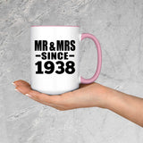 86th Anniversary Mr & Mrs Since 1938 - 15oz Accent Mug Pink