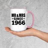 58th Anniversary Mr & Mrs Since 1966 - 15oz Accent Mug Pink