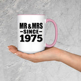 49th Anniversary Mr & Mrs Since 1975 - 15oz Accent Mug Pink