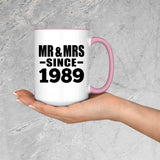 35th Anniversary Mr & Mrs Since 1989 - 15oz Accent Mug Pink