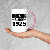 99th Birthday Amazing Since 1925 - 15oz Accent Mug Pink